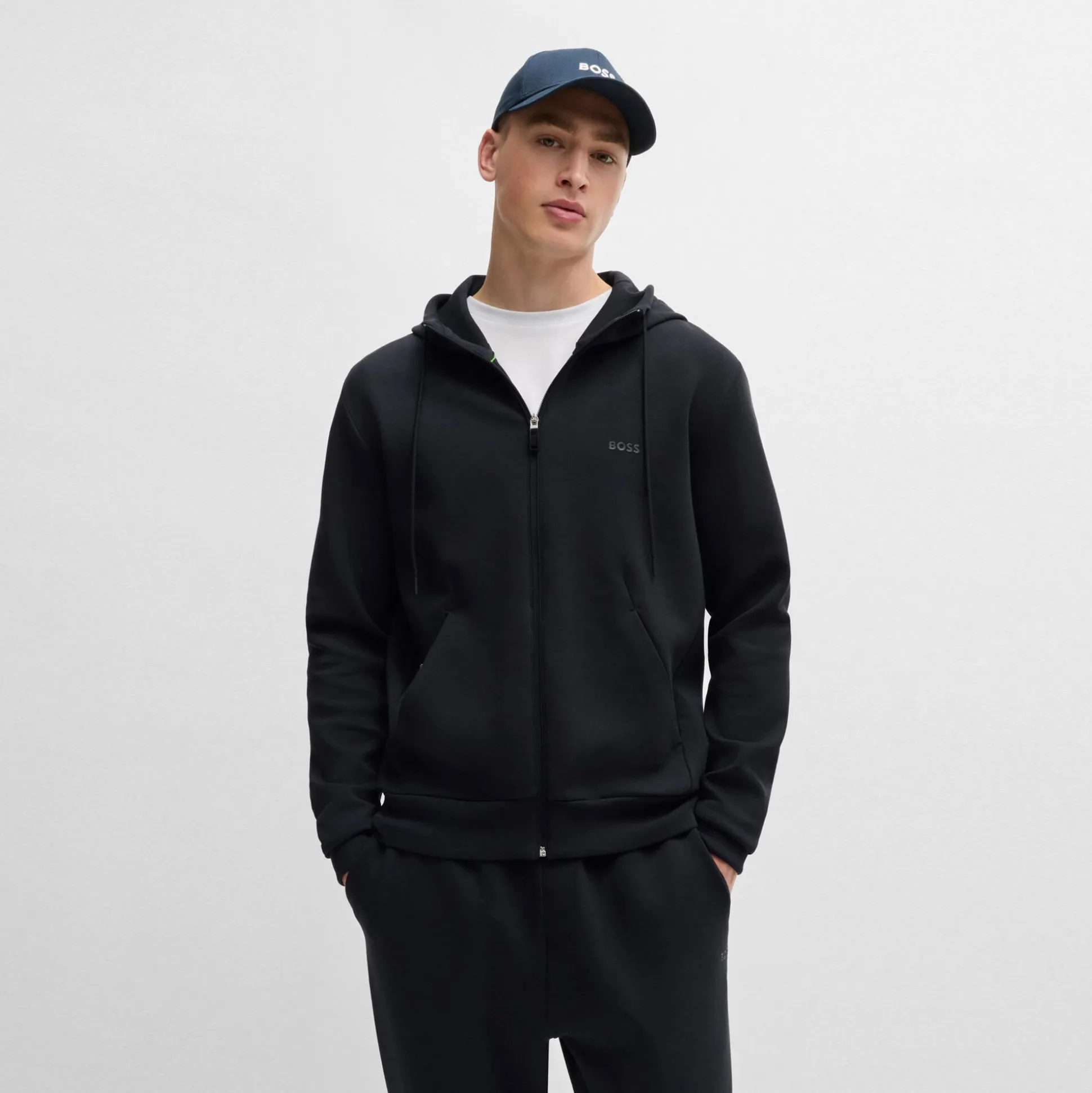 Online Shaggy Zip Hoodie Men - Dark Blue Jackets|Shirts