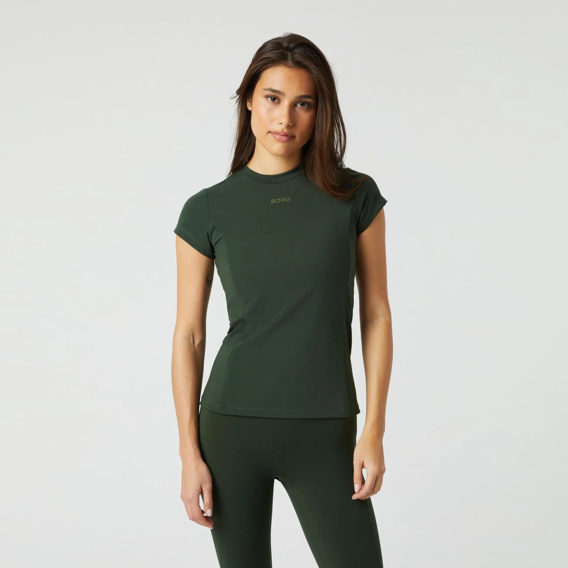Clearance Sleek Slim T-Shirt Women - Dark Green Shirts