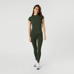 Clearance Sleek Slim T-Shirt Women - Dark Green Shirts