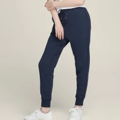 Cheap Slim Jogger Training Pants Women - Dark Blue Pants