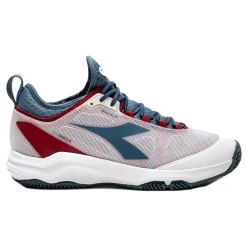 Clearance Speed Blushield Fly 4 + Clay Court Shoe Men - White, Petrol Clay Court Shoes