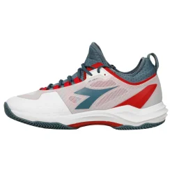 Clearance Speed Blushield Fly 4 + Clay Court Shoe Men - White, Petrol Clay Court Shoes