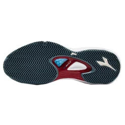 Clearance Speed Blushield Fly 4 + Clay Court Shoe Men - White, Petrol Clay Court Shoes