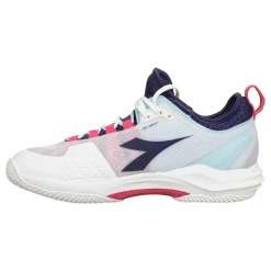 Sale Speed Blushield Fly 4+ Clay Court Shoe Women - White, Pink Clay Court Shoes