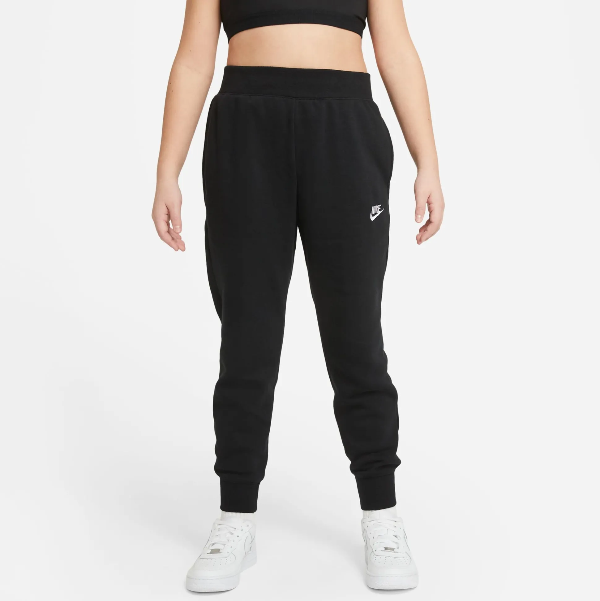 Sale Sportswear Club Fleece Training Pants Girls - Black, White Pants