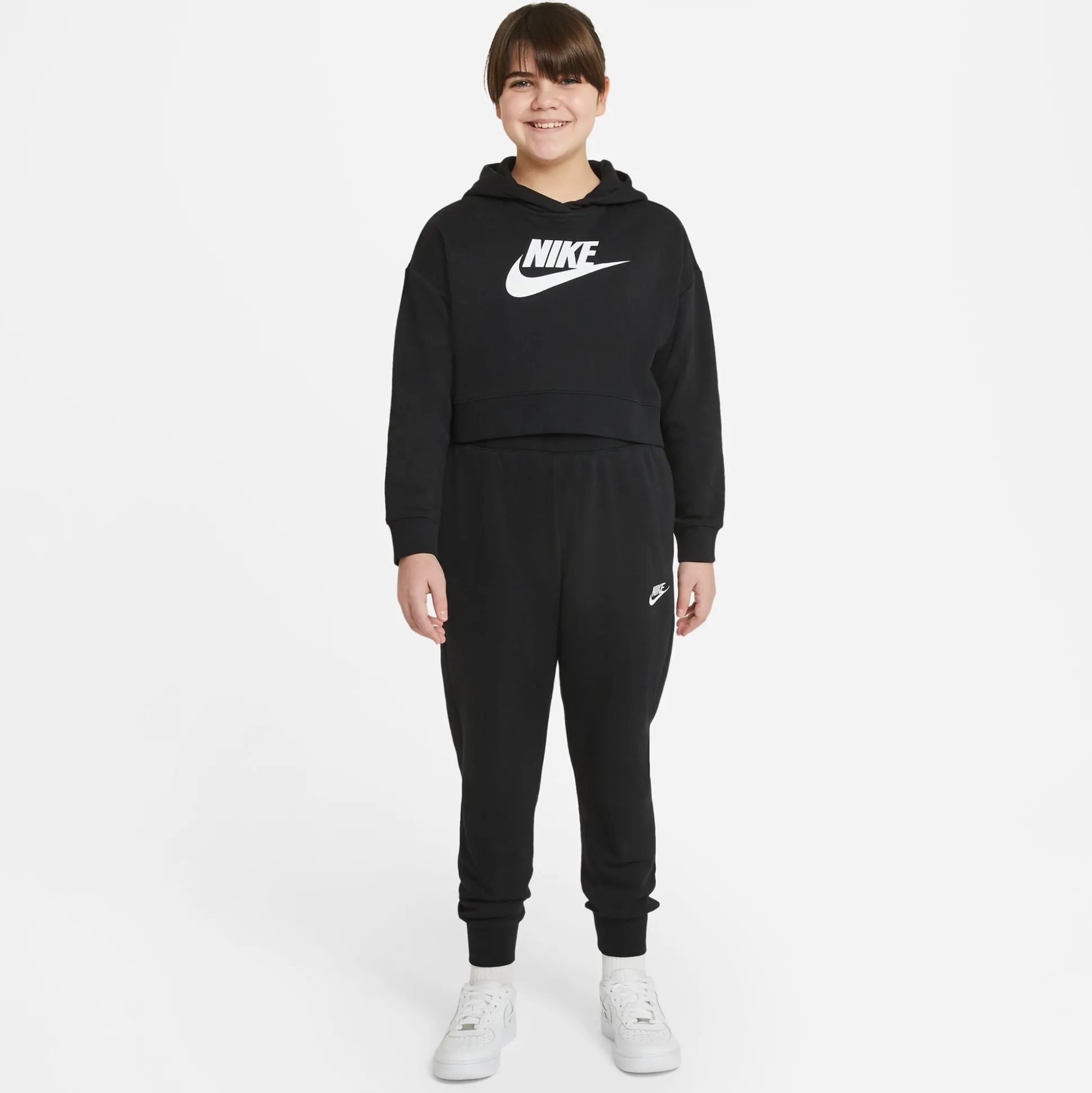 Sale Sportswear Club Fleece Training Pants Girls - Black, White Pants
