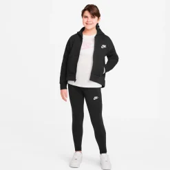 Clearance Sportswear Club Fleece Zip Hoodie Girls - Black, White Jackets