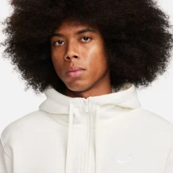 Outlet Sportswear Club Full Zip Hoodie Men - Cream, White Hoodies & Sweaters|Jackets