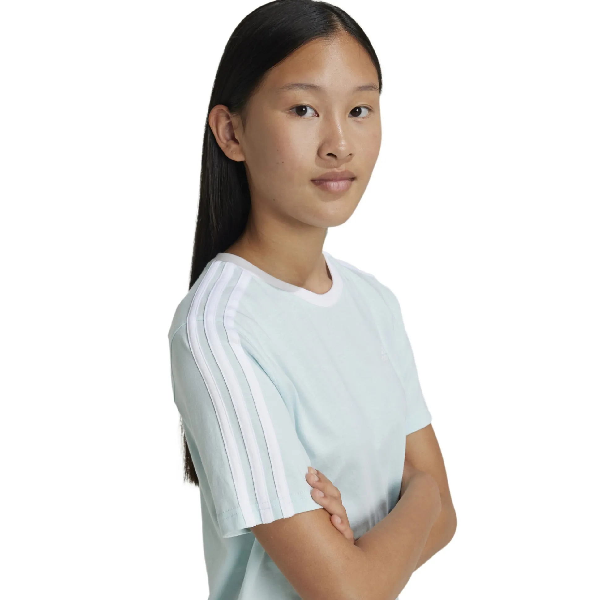 Online 3Stripes BF T-Shirt Girls - Mint, White Shirts