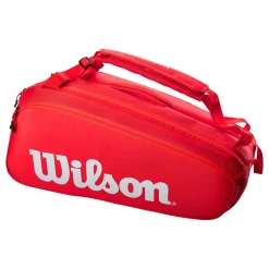 Cheap Super Tour Racket Bag 9 Pack - Red, White Racket Bags