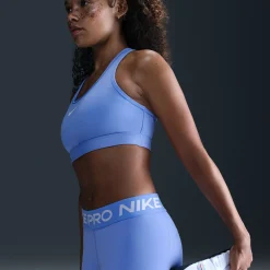 Online Swoosh Medium Support Sports Bras Women - Light Blue, White Sports Bras