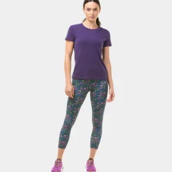 Shop Tech Crop Running Tights Women - Petrol, Multicoloured Running Clothing