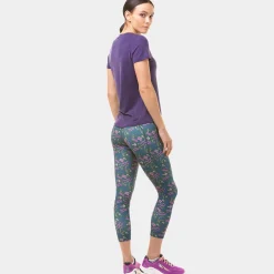 Shop Tech Crop Running Tights Women - Petrol, Multicoloured Running Clothing