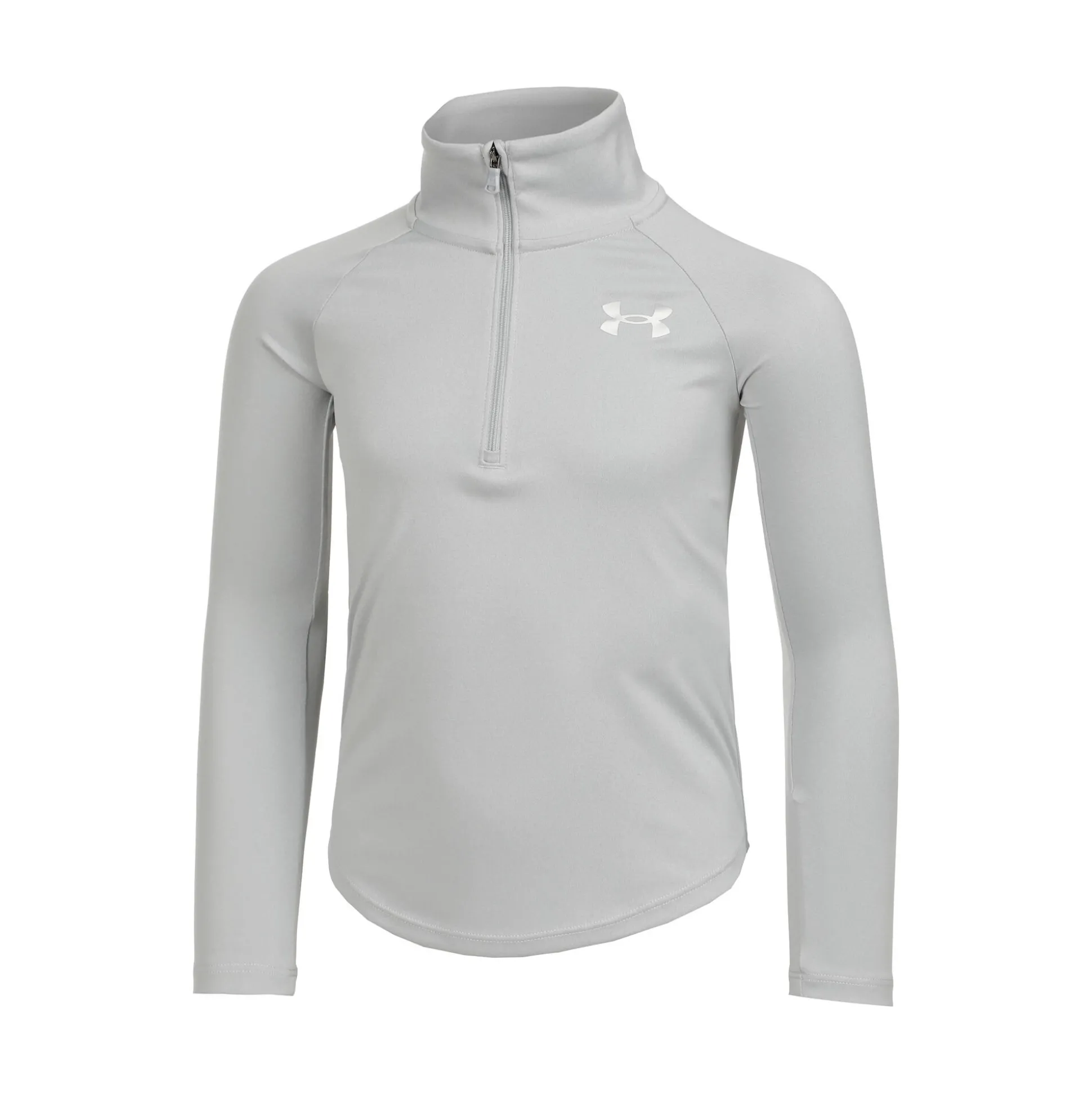 Online Tech Graphic Half-Zip Long Sleeve Girls - Lightgrey, Silver Shirts