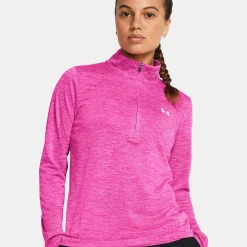 Fashion Tech Half-Zip Twist Long Sleeve Women - Shirts