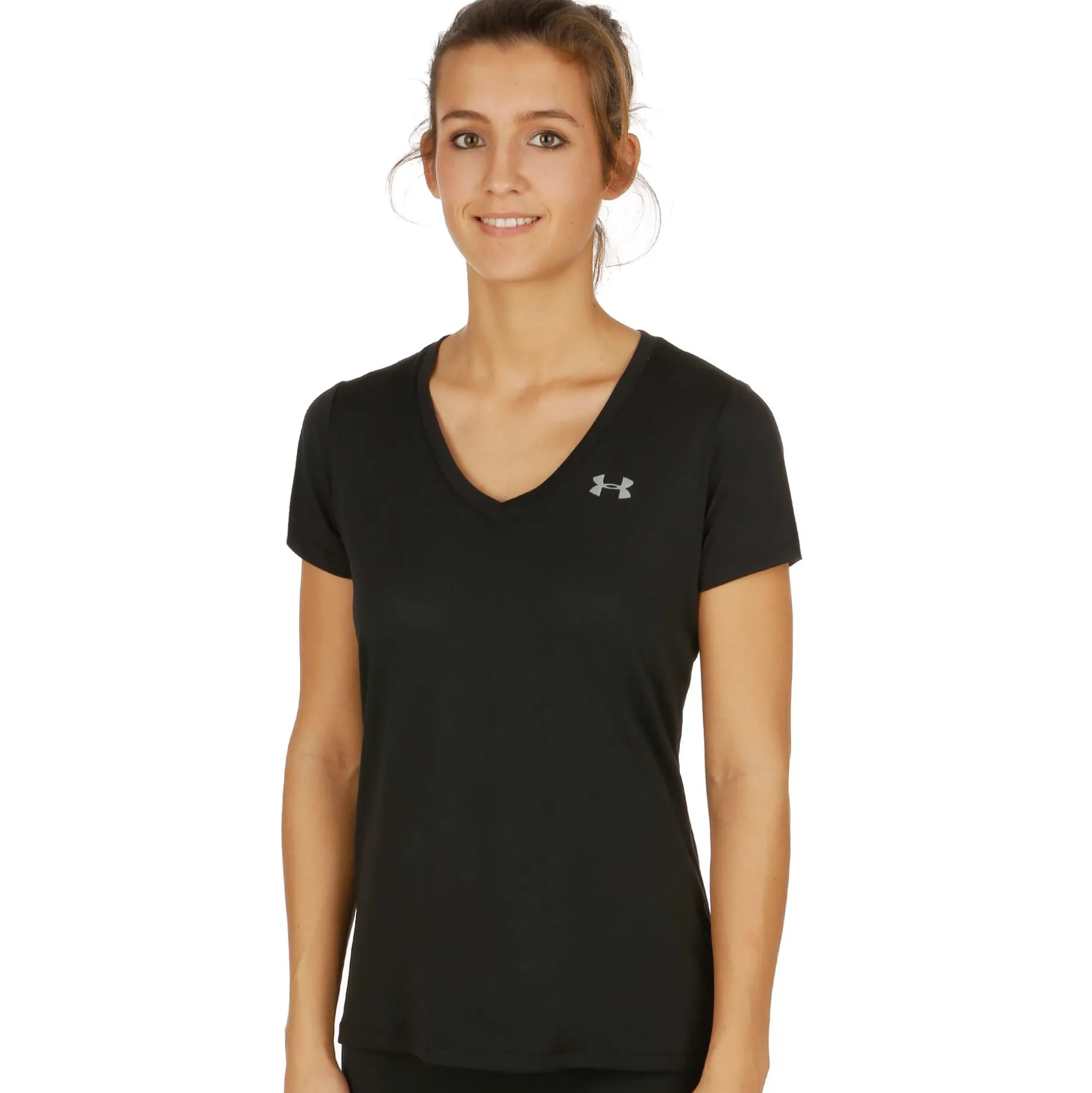 Cheap Tech Solid T-Shirt Women - Black, Silver Shirts