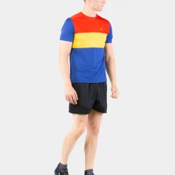 Fashion Tech Trio Running Shirt Men - Blue, Orange Running Clothing