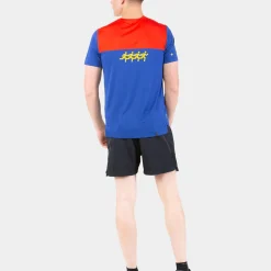 Fashion Tech Trio Running Shirt Men - Blue, Orange Running Clothing