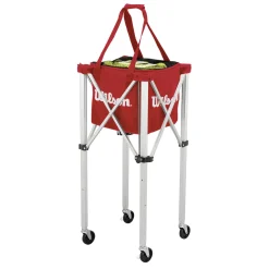 Clearance Tennis Teaching 150 Ball Cart With Wheels - Red Coaching Equipment