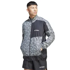 New Terrex Trail Wind Running Jacket Men - Grey, Black Running Clothing