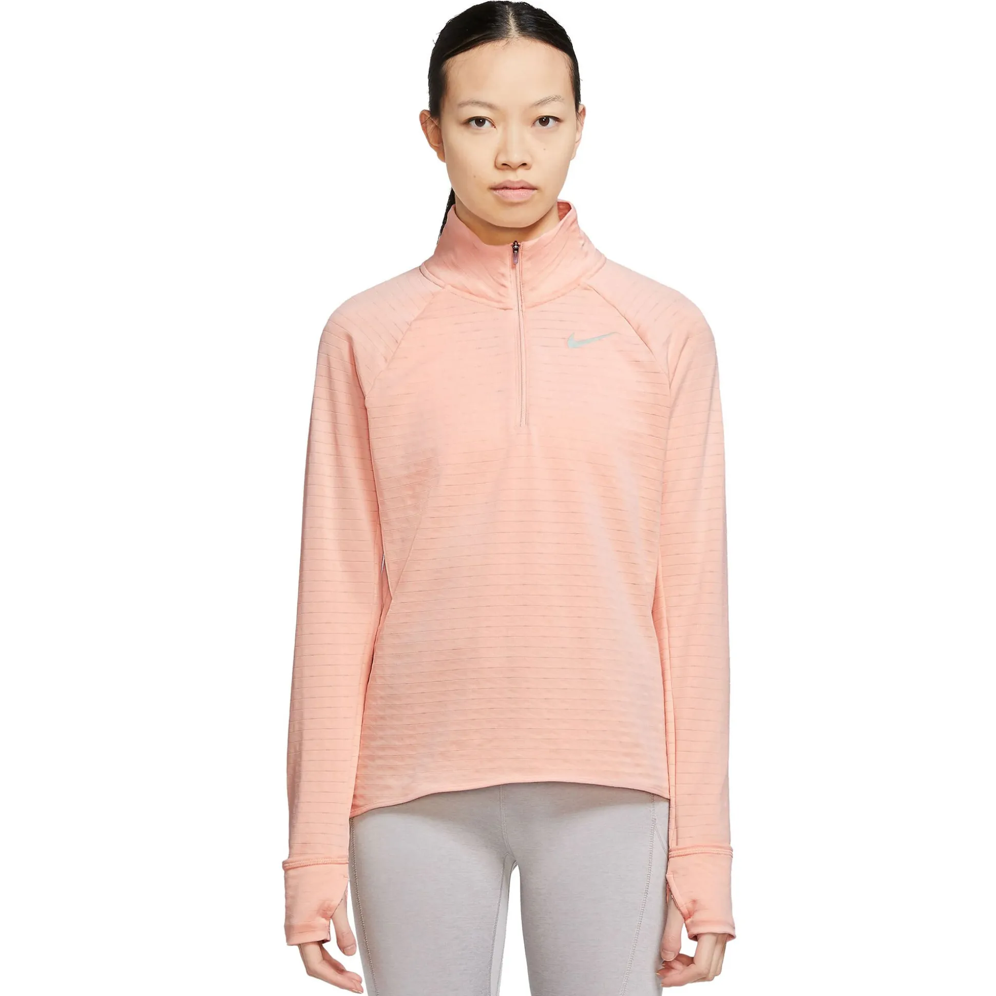 Cheap Therma-Fit Element Half-Zip Running Top Women - Coral, Grey Running Clothing