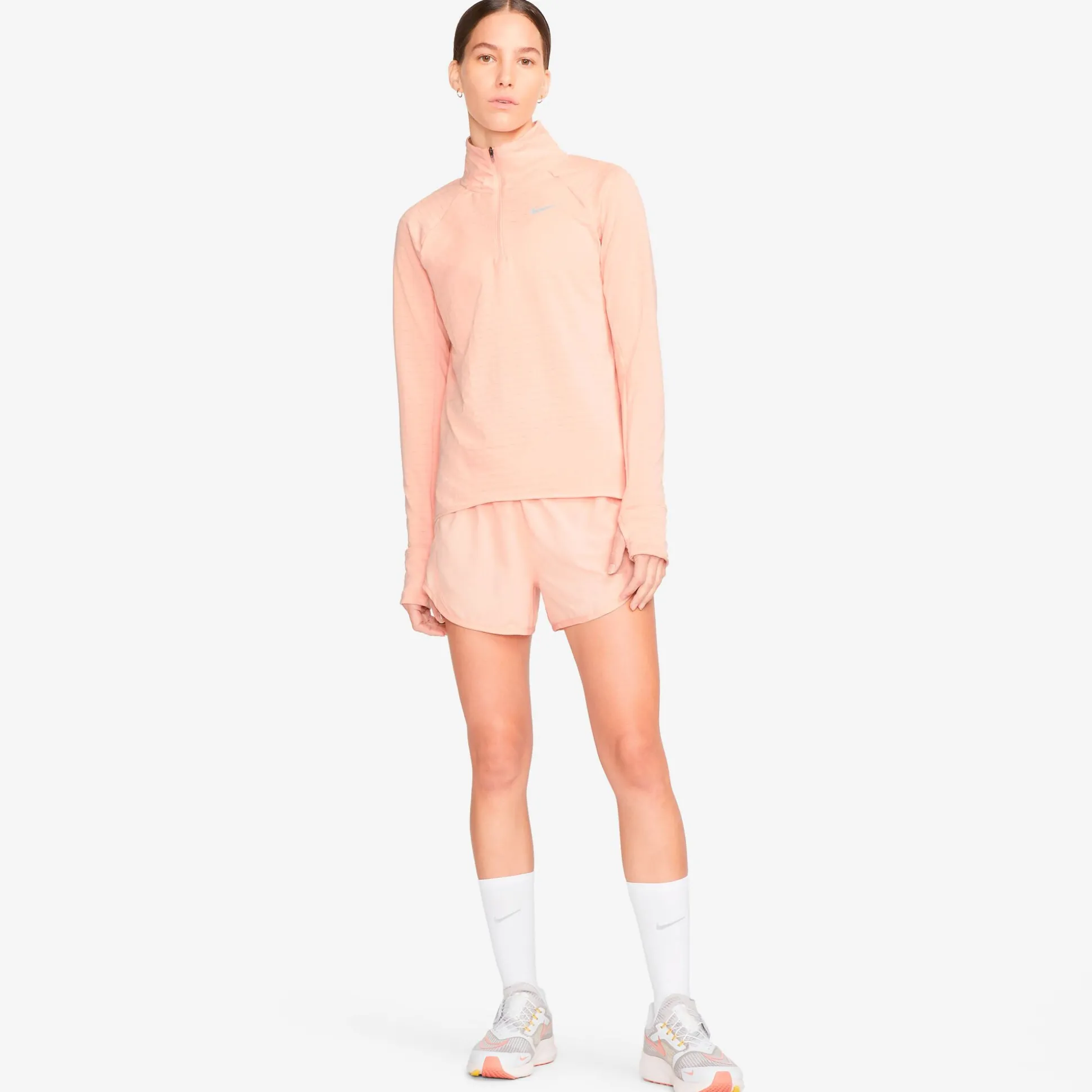 Cheap Therma-Fit Element Half-Zip Running Top Women - Coral, Grey Running Clothing