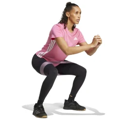 Clearance Train Essentials 3 Stripes Workout T-Shirt Women - Pink, White Shirts