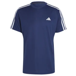 Sale Training Essential Base 3 Stripes T-Shirt Men - Dark Blue, White Shirts