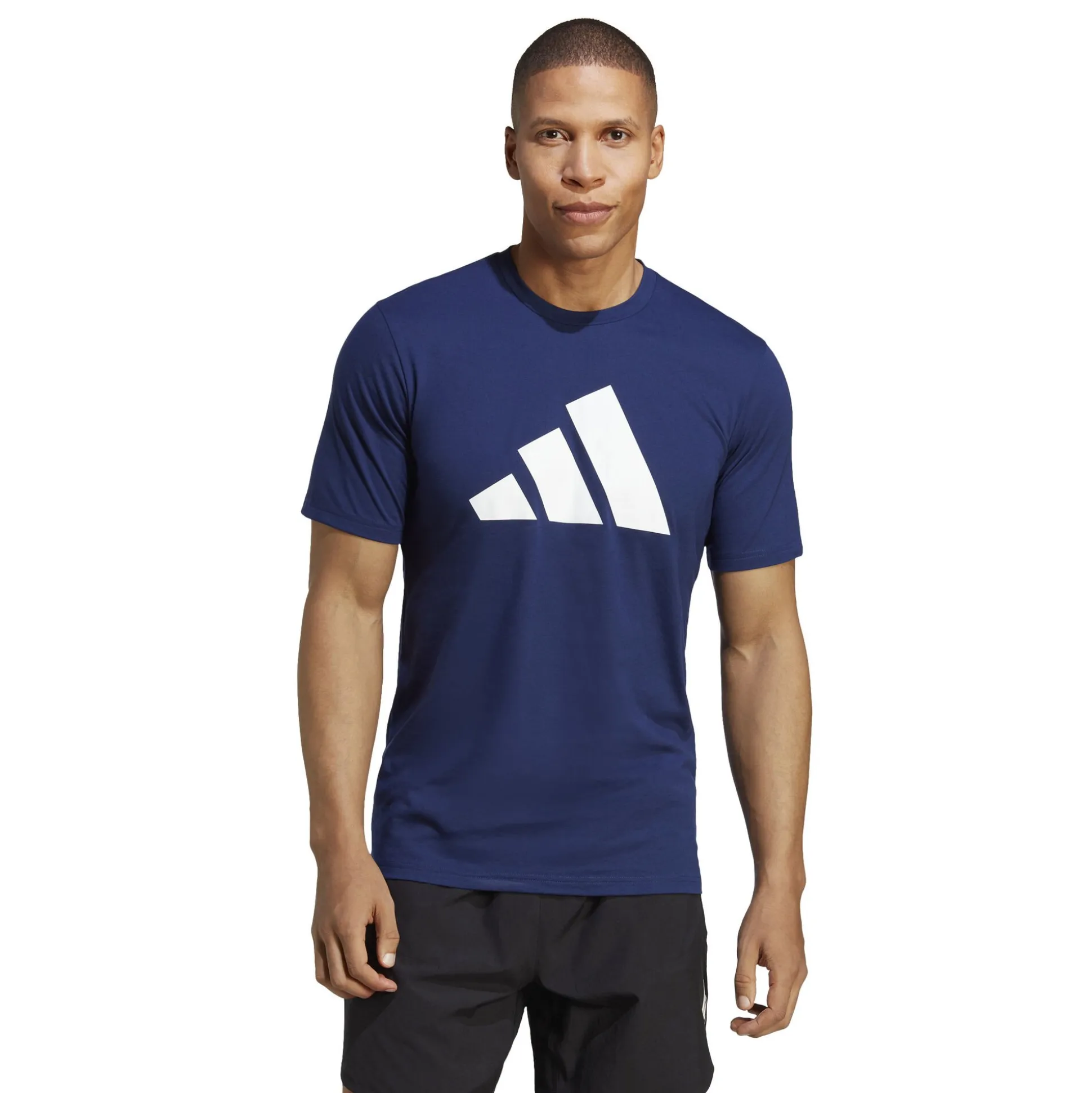 New Training Essential Feel Ready Logo T-Shirt Men - Dark Blue, White Shirts