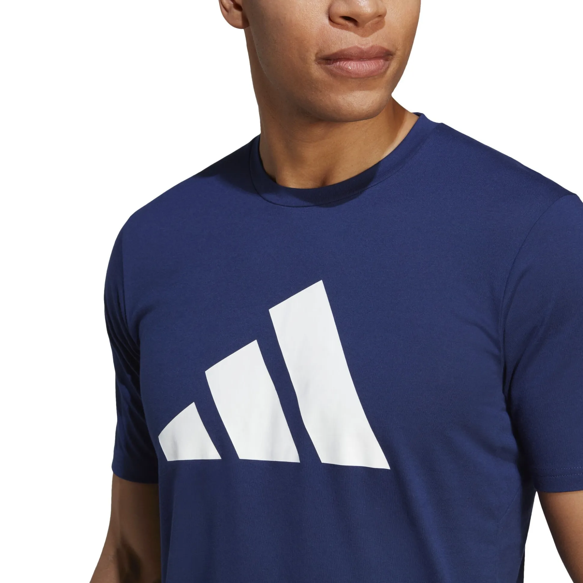 New Training Essential Feel Ready Logo T-Shirt Men - Dark Blue, White Shirts