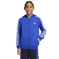 Cheap Training Essentials 3 Stripes Zip Hoodie Kids - Blue, White Jackets