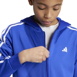 Cheap Training Essentials 3 Stripes Zip Hoodie Kids - Blue, White Jackets