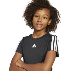 Shop Training Essentials 3 Stripes T-Shirt Kids - Black, White Shirts