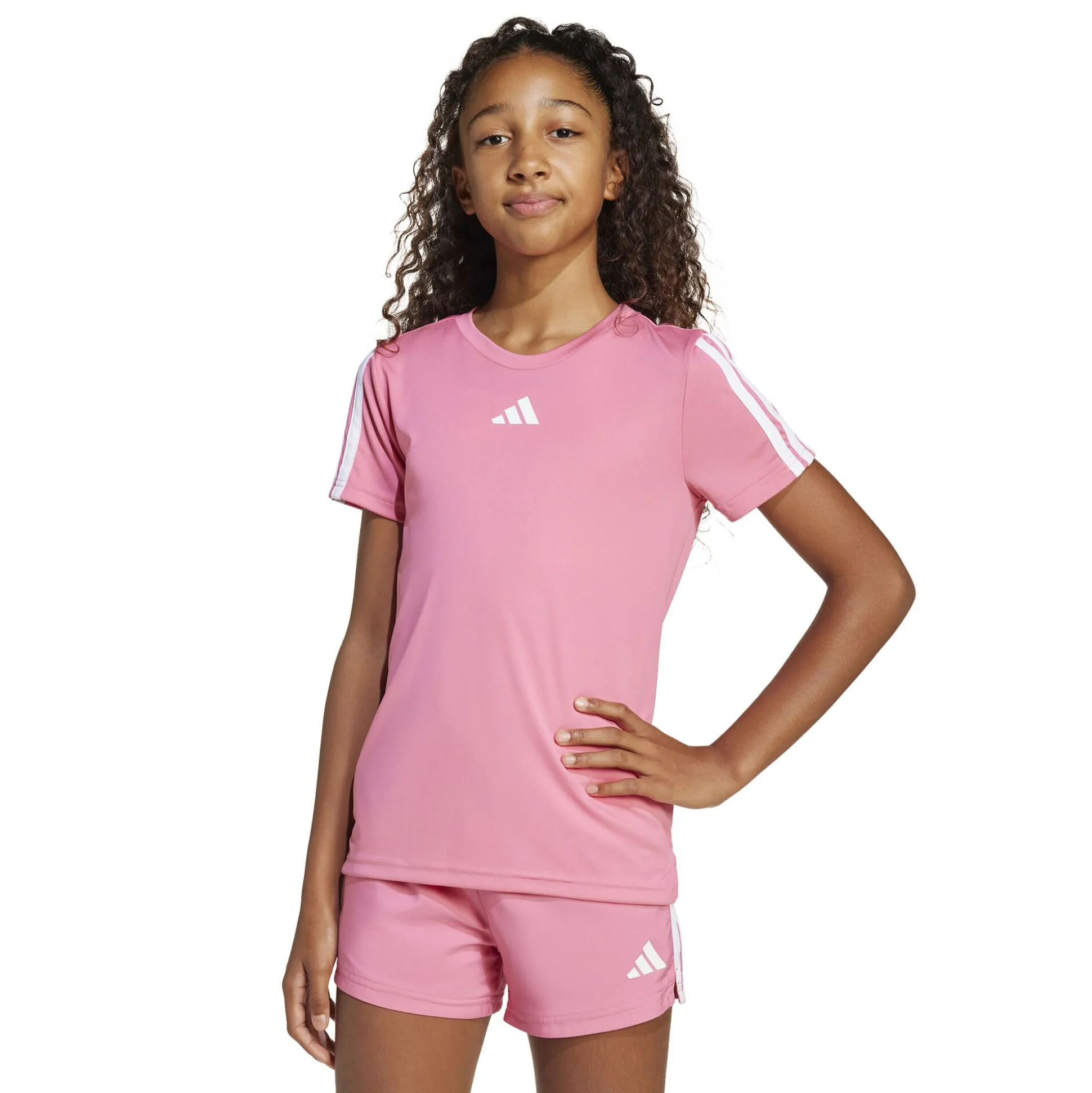 Clearance Training Essentials 3 Stripes T-Shirt Kids - Pink, White Shirts