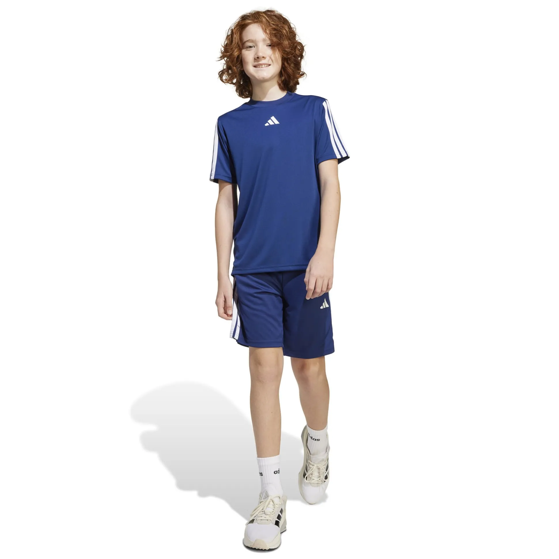 New Training Essentials 3 Stripes Shorts Kids - Dark Blue, White Shorts