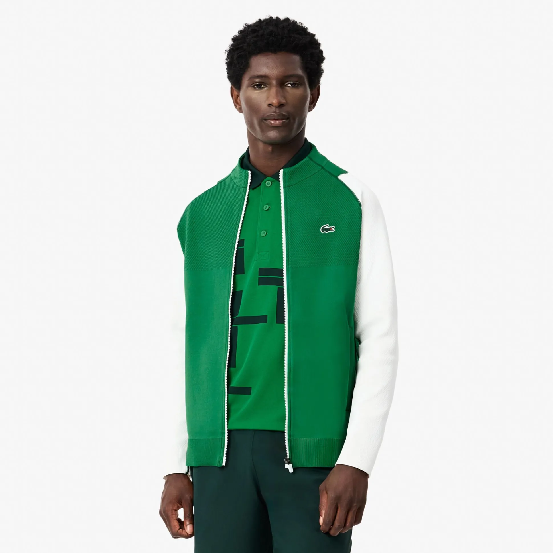 Store Training Jacket Men - Green, White Jackets