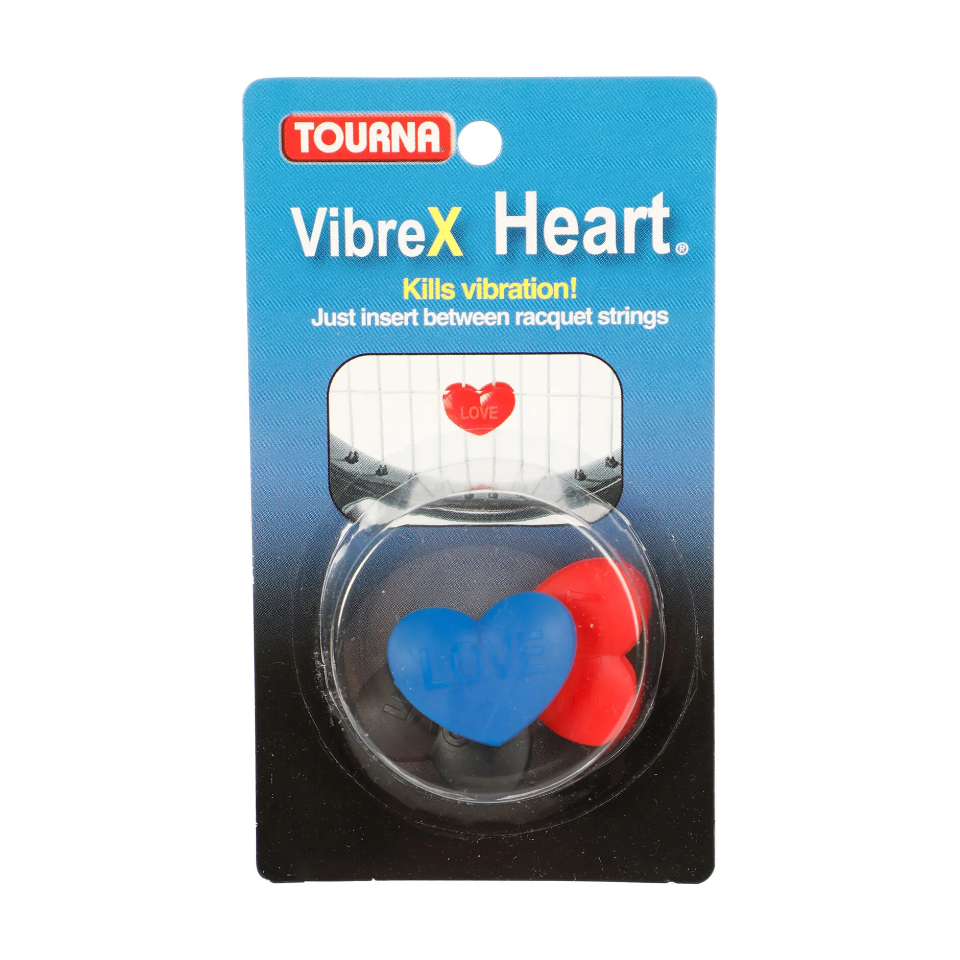 Clearance Vibrex Heart Dampener 3 Pack - Red, Black Racket Accessories