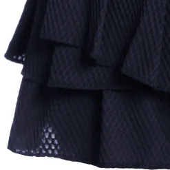 Store Wavy Pleat Tier Skirt Women - Dark Blue Skirts