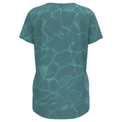 Online Zeroweight Chill-Tec Print Crew Neck Running Shirt Women - Blue Grey Running Clothing