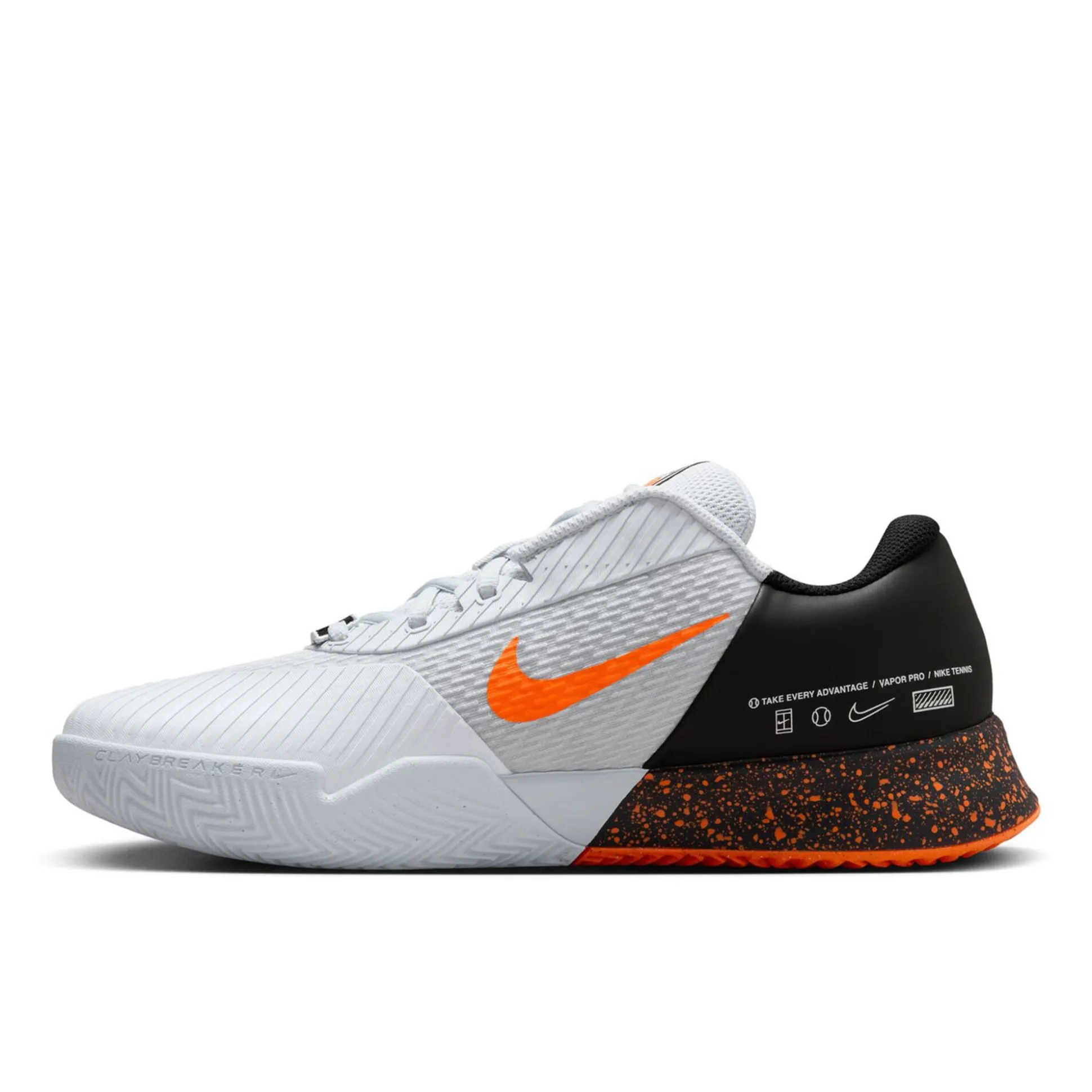 Hot Zoom Vapor Pro 2 Premium Clay Court Shoe Men - White, Orange Clay Court Shoes